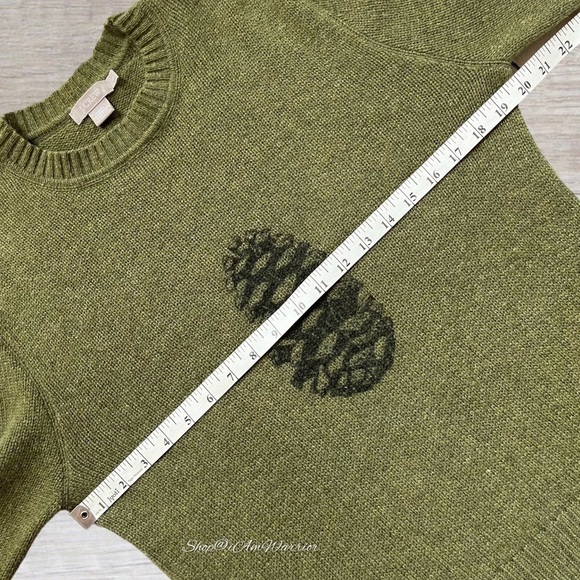 J.Crew RARE vintage pinecone motif heathered olive lambswool sweater *iamwarrior - Picture 7 of 10